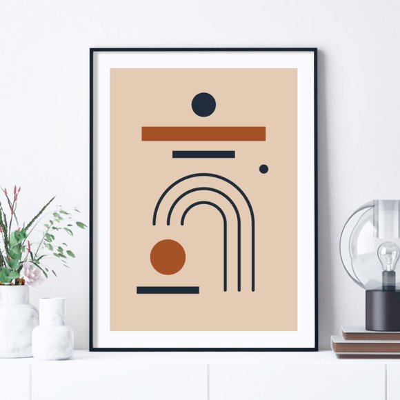 2/$35 Modern Minimalist Abstract Geometric Wall Art Print Home Decor [No Frame] - Picture 3 of 6
